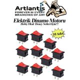 Artlantis Mini Anahtar Arapuar Çıtçıt Anahtar 10 Adet Elektrik Devresi Için Açma Kapama Düğmesi On / Off Kırmızı Siyah Anahtar - Standart - Renkli