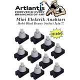 Artlantis Mini Anahtar Arapuar Çıtçıt Anahtar 10 Adet Elektrik Devresi Için Açma Kapama Düğmesi On / Off Siyah Beyaz Anahtar - Standart - Renkli