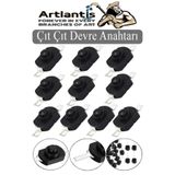 Artlantis Mini Anahtar Arapuar Çıtçıt Anahtar 10 Adet Siyah Elektrik Devresi İçin Açma Kapama Düğmesi Deney On