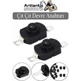 Artlantis Mini Anahtar Arapuar Çıtçıt Anahtar 2 Adet Siyah Elektrik Devresi Için Açma Kapama Düğmesi Deney On / Off Siyah Anahtar - Standart