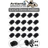Artlantis Mini Anahtar Arapuar Çıtçıt Anahtar 20 Adet Siyah Elektrik Devresi Için Açma Kapama Düğmesi Deney On / Off Siyah Anahtar - Standart