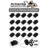 Artlantis Mini Anahtar Arapuar Çıtçıt Anahtar 20 Adet Siyah Elektrik Devresi İçin Açma Kapama Düğmesi Deney On