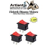 Artlantis Mini Anahtar Arapuar Çıtçıt Anahtar 3 Adet Elektrik Devresi Için Açma Kapama Düğmesi On / Off Kırmız