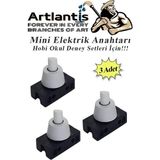 Artlantis Mini Anahtar Arapuar Çıtçıt Anahtar 3 Adet Elektrik Devresi Için Açma Kapama Düğmesi On / Off Siyah Beyaz Anahtar - Standart - Renkli