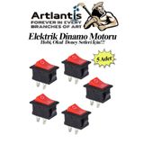 Artlantis Mini Anahtar Arapuar Çıtçıt Anahtar 5 Adet Elektrik Devresi Için Açma Kapama Düğmesi On / Off Kırmız