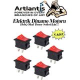 Artlantis Mini Anahtar Arapuar Çıtçıt Anahtar 5 Adet Elektrik Devresi Için Açma Kapama Düğmesi On / Off Kırmızı Siyah Anahtar - Standart - Renkli