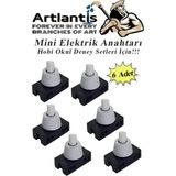 Artlantis Mini Anahtar Arapuar Çıtçıt Anahtar 6 Adet Elektrik Devresi Için Açma Kapama Düğmesi On / Off Siyah Beyaz Anahtar - Standart - Renkli