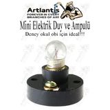 Artlantis Mini Duy ve Mini Ampul 1 Adet Elektrik Deney Duyu ve Ampulü 2.5 V Amup Yuvası Devre Proje Etkinlik O