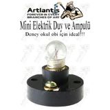 Artlantis Mini Duy ve Mini Ampul 1 Adet Elektrik Deney Duyu ve Ampulü 2.5 V Amup Yuvası Devre Proje Etkinlik Okul Sınıf