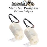 Artlantis Mini Su Pompası 2 Adet Mikro Dalgıç Pompa Solonoid Su Pompası Dc 3-5 Volt Küçük Akvaryum Motoru 100L/H - Beyaz - Standart - Mini Mikro
