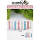 Artlantis Minyatür Renkli Bahçe Çiti 3X60 cm 1 Adet Mini Bahçe Çit Teraryum Okul Proje Ev Çit Renkli Ahşap Çit - Standart - Mavi