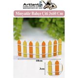 Artlantis Minyatür Renkli Bahçe Çiti 3X60 cm 1 Adet Mini Bahçe Çit Teraryum Okul Proje Ev Çit Renkli Ahşap Çit - Standart - Sarı