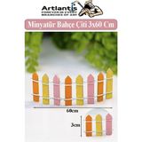 Artlantis Minyatür Renkli Bahçe Çiti 3X60 cm 1 Adet Mini Bahçe Çit Teraryum Okul Proje Ev Çit Renkli Ahşap Çit - Standart - Turuncu