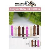 Artlantis Minyatür Renkli Bahçe Çiti 3x60 Cm 1 Adet Mini Bahçe Çit Teraryum Okul Proje Ev Çit Renkli Ahşap Çit Turuncu