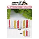 Artlantis Minyatür Renkli Bahçe Çiti 3x60 cm 1 Adet Mini Bahçe Çit Teraryum Okul Proje Ev Çit Renkli Ahşap Çit