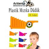 Artlantis Mızıka Düdük 10 Adet Plastik Mızıka Plastik Düdük Nostalji Mızıka Oyuncak Karne Sınıf Çocuk Hediye - Çok Renkli - Standart