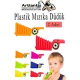 Artlantis Mızıka Düdük 2 Adet Plastik Mızıka Plastik Düdük Nostalji Mızıka Oyuncak Karne Sınıf Çocuk Hediye - Çok Renkli - Standart