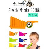 Artlantis Mızıka Düdük 20 Adet Plastik Mızıka Plastik Düdük Nostalji Mızıka Oyuncak Karne Sınıf Çocuk Hediye - Çok Renkli - Standart