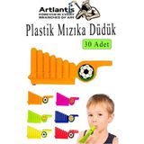 Artlantis Mızıka Düdük 30 Adet Plastik Mızıka Plastik Düdük Nostalji Mızıka Oyuncak Karne Sınıf Çocuk Hediye - Çok Renkli