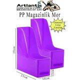 Artlantis Mor Magazinlik Demonte Plastik 2 Adet Plastik Kutu Klasörü Magazinlik A4 Dosya ve Masa Düzenleyici Sınıf Ev Ofis - Standart