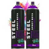 Artlantis Mor Sprey Boya 200 ml 2 Adet Hızlı Kuruyan Profesyonel Ahşap Plastik Demir Metal Cam Porselen Duvar Renkli