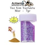 Artlantis Mor Toz Sim Tuzluklu 7 gr 3 Adet Renkli Toz Sim Epoksi Reçine Okul Etkinlik Dekarasyon Slime
