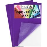 Artlantis Mor Yapışkanlı Keçe 35X50 cm 3 Adet 2.0 mm Kendinden Yapışkanlı Renkli Hobi Keçesi Elişi Keçe Kumaşı Anasınıfı - Standart