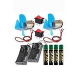 Artlantis Motor Deney Seti 1 Paket Pervane Dc Motor Anahtar Pil Yatağı Pil İletken Kablo Okul Sınıf Deney Malzemesi