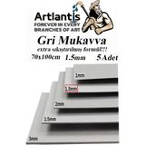 Artlantis Mukavva Gri 1.5mm 70X100 cm 5 Adet Sert Karton Ekstra Sıkıştırılmış 70*100 Mukavva Gri Renkli 5 Adet - Standart