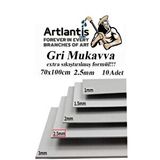 Artlantis Mukavva Gri 2.5 Mm 70x100 Cm 10 Adet Sert Karton Ekstra Sıkıştırılmış 70*100 Mukavva Gri Renkli 10 Adet