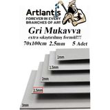 Artlantis Mukavva Gri 2.5 mm 70X100 cm 5 Adet Sert Karton Ekstra Sıkıştırılmış 70*100 Mukavva Gri Renkli 5 Adet - Standart