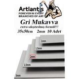 Artlantis Mukavva Gri 2 mm 35X50 cm 10 Adet Sert Karton Ekstra Sıkıştırılmış 35*50 Mukavva Gri Renkli 10 Adet - Standart
