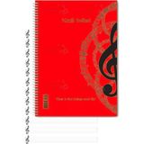 Artlantis Müzik Defteri A4 Spralli 40 Yaprak 1 Adet Sol Anahtarlı Telli Müzik Defteri Büyük Boy 12 Sütunlu - Kırmızı
