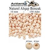 Artlantis Naturel Ahşap Boncuk 10mm 150 Li 1 Paket Ham Boyanabilir Ahşap Yuvarlak Doğal Boncuklar Takı Tasarım Ektinlik Kreş Okul Çok Renkli