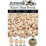 Artlantis Naturel Ahşap Boncuk 200 Lü 1 Paket Jüt Ipi Ham Boyanabilir Ahşap Yuvarlak Doğal Boncuklar Takı Tasarım Ektinlik Kreş - Standart