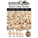 Artlantis Naturel Ahşap Boncuk 250 Li 1 Paket Jüt İpi Ham Boyanabilir Ahşap Yuvarlak Doğal Boncuklar Takı Tasarım Ektinlik Kreş Çok Renkli