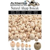Artlantis Naturel Ahşap Boncuk 250 Li 1 Paket Jüt Ipi Ham Boyanabilir Ahşap Yuvarlak Doğal Boncuklar Takı Tasarım Ektinlik Kreş - Standart