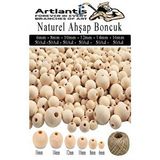 Artlantis Naturel Ahşap Boncuk 300 Lü 1 Paket Jüt İpi Ham Boyanabilir Ahşap Yuvarlak Doğal Boncuklar Takı Tasarım Ektinlik Kreş Çok Renkli