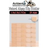 Artlantis Naturel Ahşap Küp Bloklar 1.5x1.5x1.5cm 25 Adet Ahşap Naturel Kare Blok Eğitici Geliştirici Oyuncak Küp Matematik Birim