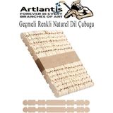 Artlantis Naturel Geçmeli Dil Çubuğu Dar 50 Li 1 Paket Çentikli Tırtıklı Geçirmeli Eklemeli Naturel Dondurma Çubuğu Kesik Uçlu Ahşap Çubuk - Standart