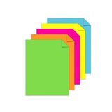 Artlantis Neon Fosforlu Renkli A5 Fotokopi Kağıdı 50 li 1 Paket 50 Adet Fosforlu 5 Renk Parlak Canlı Renkler Fotokopi Kağıdı