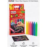 Artlantis Neon Üçgen Mum Boya 6 Lı 1 Paket Fatih 6 Renk Üçgen Mumboya Elleri Kirletmeyen Yıkanabilir Silinebilir Karton Kutu - Renkli