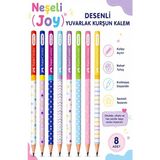 Artlantis Neşeli Joy Kurşun Kalem 8 Adet Faber Castell Yuvarlak Gövdeli Siyah Kurşun Kalem Yumuşak Yazım Kolay Tutuş Kaliteli - Çok Renkli - Standart