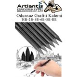 Artlantis Odunsuz Grafiti Kalemi 6 Lı 1 Paket Odunsuz Kömür Kalemi Füzen Kalemi Çizim Kalemi Eskiz ve Karakalem Kalemi - Standart - Siyah