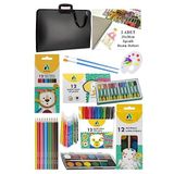 Artlantis Öğrenci Boyama Seti 10 Parça 1 Paket 35x50 Resim Çantası Resim Defter Adeli Sulu Boya Kuru Boya Pastel Boya Keçeli Kalem Siyah