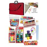 Artlantis Öğrenci Boyama Seti 11 Parça 1 Paket 35x50 Resim Çantası Resim Defter Fatih Sulu Boya Kuru Boya Pastel Boya Keçeli Kalem Kırmızı
