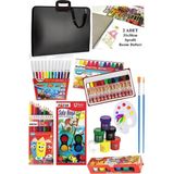 Artlantis Öğrenci Boyama Seti 11 Parça 1 Paket 35X50 Resim Çantası Resim Defter Fatih Sulu Boya Kuru Boya Pastel Boya Keçeli Kalem - Siyah - Standart - 35x50cm