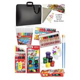 Artlantis Öğrenci Boyama Seti 11 Parça 1 Paket 35x50 Resim Çantası Resim Defter Fatih Sulu Boya Kuru Boya Pastel Boya Keçeli Kalem Siyah