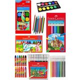 Artlantis Öğrenci Boyama Seti 4 Lü Faber 12 Renk Sulu Boya Kuru Boya Pastel Boya Keçeli Kalem 12'li Boya Set Faber Castell Okul Sınıf - Renkli - Standart - 12 Renkli