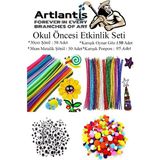 Artlantis Okul Öncesi Etkinlik Seti 1 Paket Ponpon Şönil Oynar Göz Anaokulu ve Kreş Seti Pon Pon Tüylü Tel Oynargöz - Renkli - Standart - 4 Parça